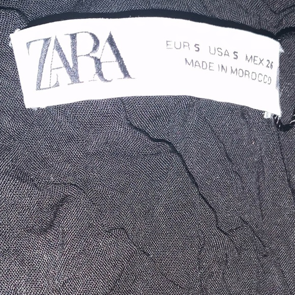 Zara Size Small Brown Speckled Ruffle Neckline Mini Dress - Picture 7 of 7